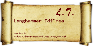 Langhammer Tímea névjegykártya