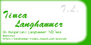 timea langhammer business card